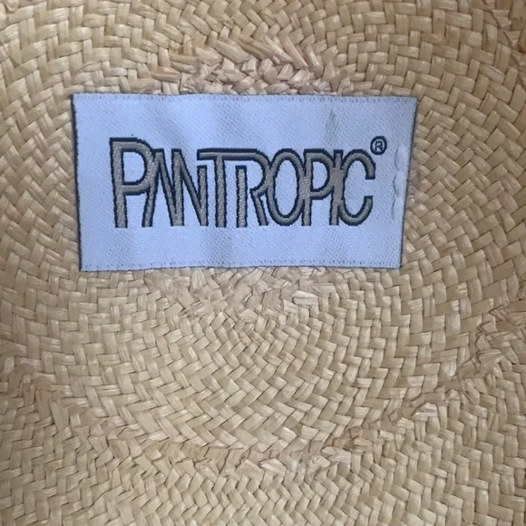 PANTROPIC BEIGE PANAMA SUMMER STRAW SUN HAT NEW WIDE BRIM SOUTHWEST FEDORA